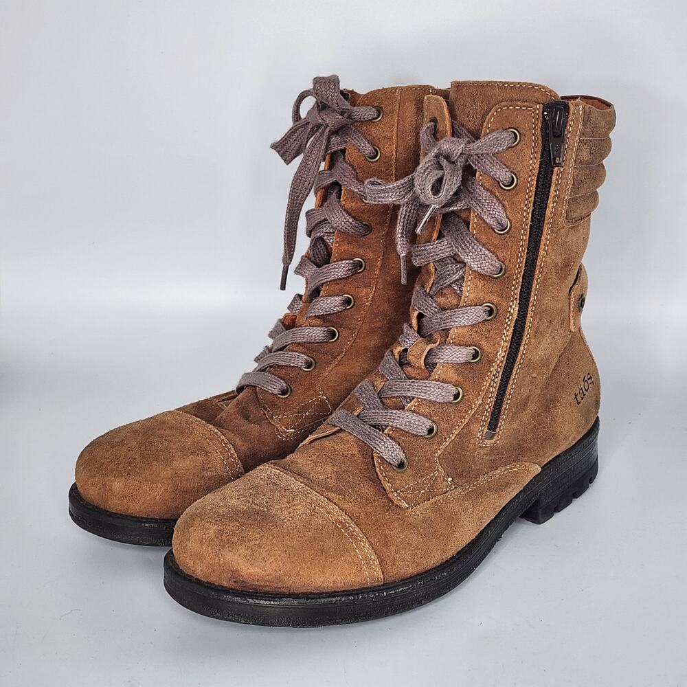 Taos Renegade Brown Leather Rugged Combat Moto Boots Women's Size 41